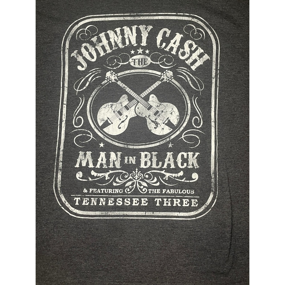 Zion Johnny Cash T-Shirt Mens XL Man In Black Tennessee Three Graphic Charcoal - Picture 2 of 7